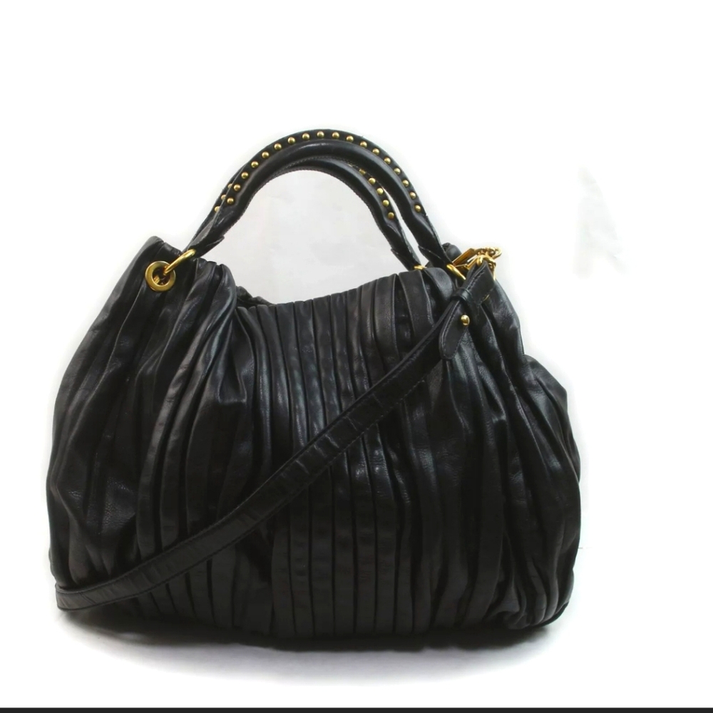 Miu Miu Pleated Leather Plisse Bag